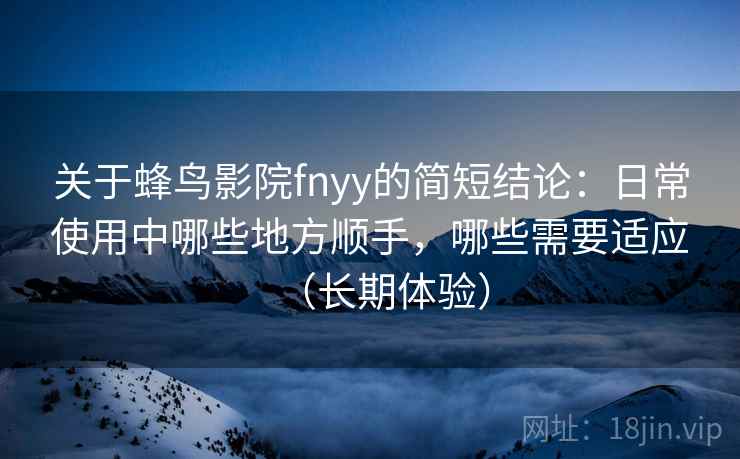 关于蜂鸟影院fnyy的简短结论：日常使用中哪些地方顺手，哪些需要适应（长期体验）