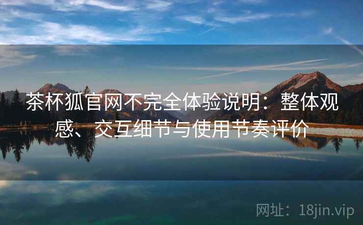 茶杯狐官网不完全体验说明：整体观感、交互细节与使用节奏评价