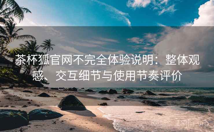 茶杯狐官网不完全体验说明：整体观感、交互细节与使用节奏评价  第2张