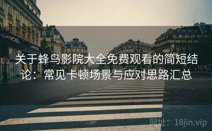 关于蜂鸟影院大全免费观看的简短结论：常见卡顿场景与应对思路汇总  第2张
